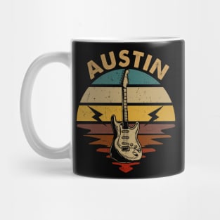 Vintage Guitar Proud To Be Austin Name Retro Mug